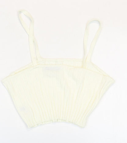 In the Style Womens White Acrylic Basic Tank Size 20 Square Neck