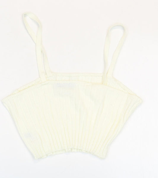 In the Style Womens White Acrylic Basic Tank Size 20 Square Neck