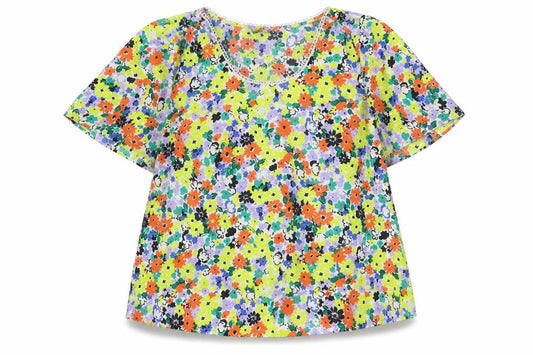 Marks and Spencer Womens Multicoloured Floral Polyester Basic Blouse Size 8 Round Neck