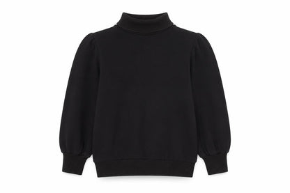 Next Girls Black Roll Neck Cotton Pullover Jumper Size 7 Years Pullover
