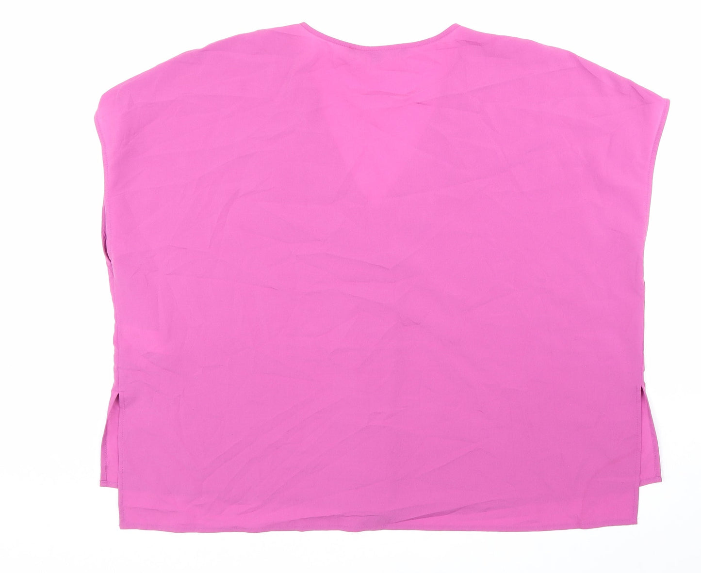 French Connection Womens Pink Polyester Basic Blouse Size M V-Neck