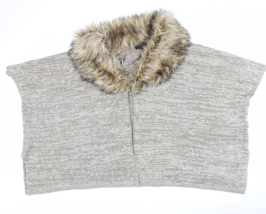 Atmosphere Womens Beige Round Neck Acrylic Cardigan Jumper One Size