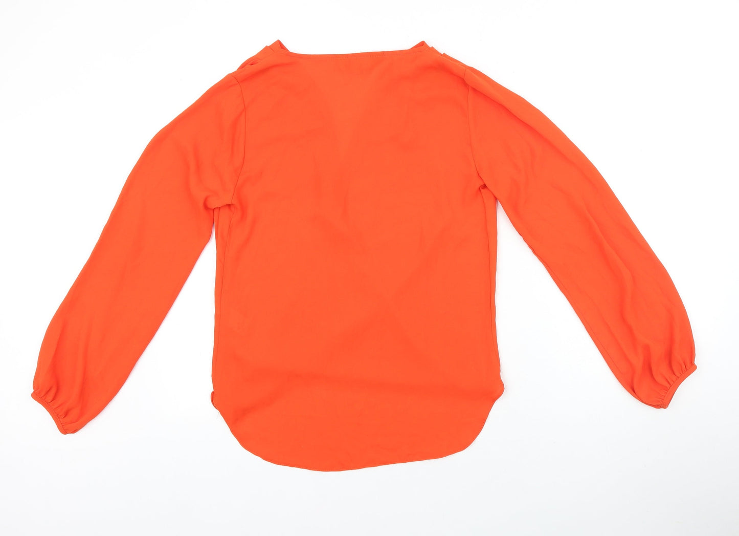Dorothy Perkins Womens Orange 100% Cotton Basic Blouse Size 8 V-Neck