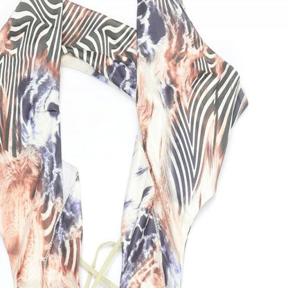 Womens Multicoloured Geometric Polyester Mini Size S Halter Pullover