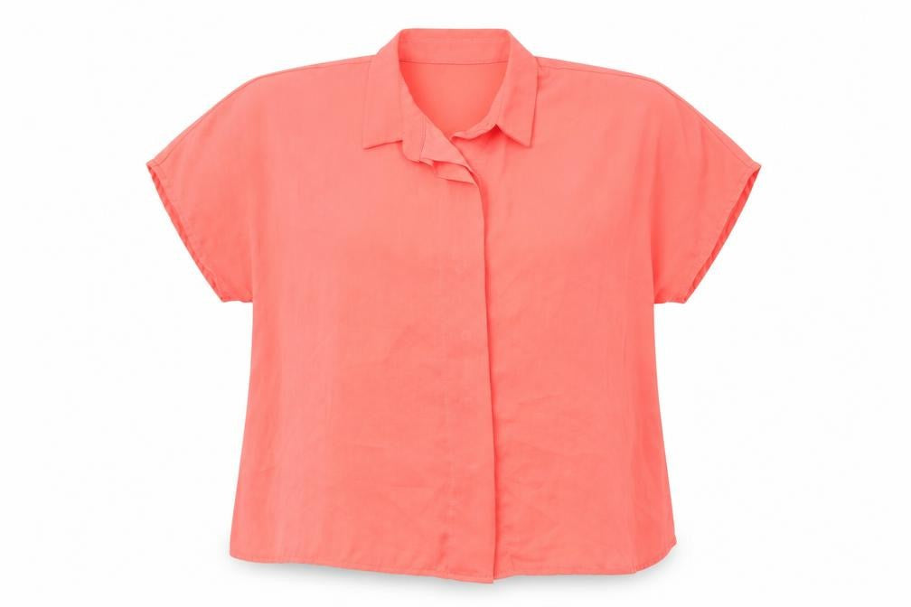 Atmosphere Womens Orange Polyester Basic Button-Up Size 12 Collared