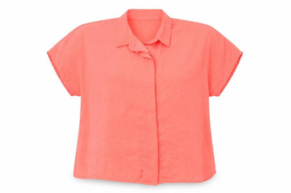 Atmosphere Womens Orange Polyester Basic Button-Up Size 12 Collared