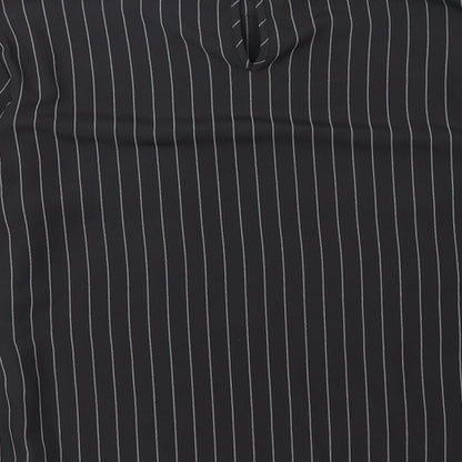 Pieces Womens Black Striped Polyester Basic Blouse Size XL Mock Neck
