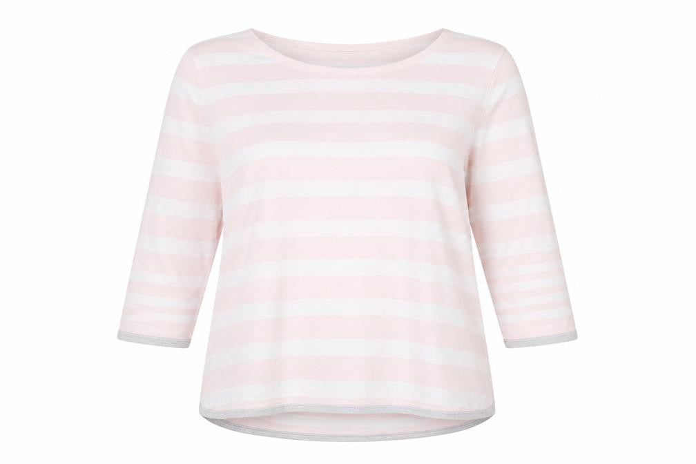 M&Co Womens Pink Boat Neck Striped Viscose Pullover Jumper Size 18