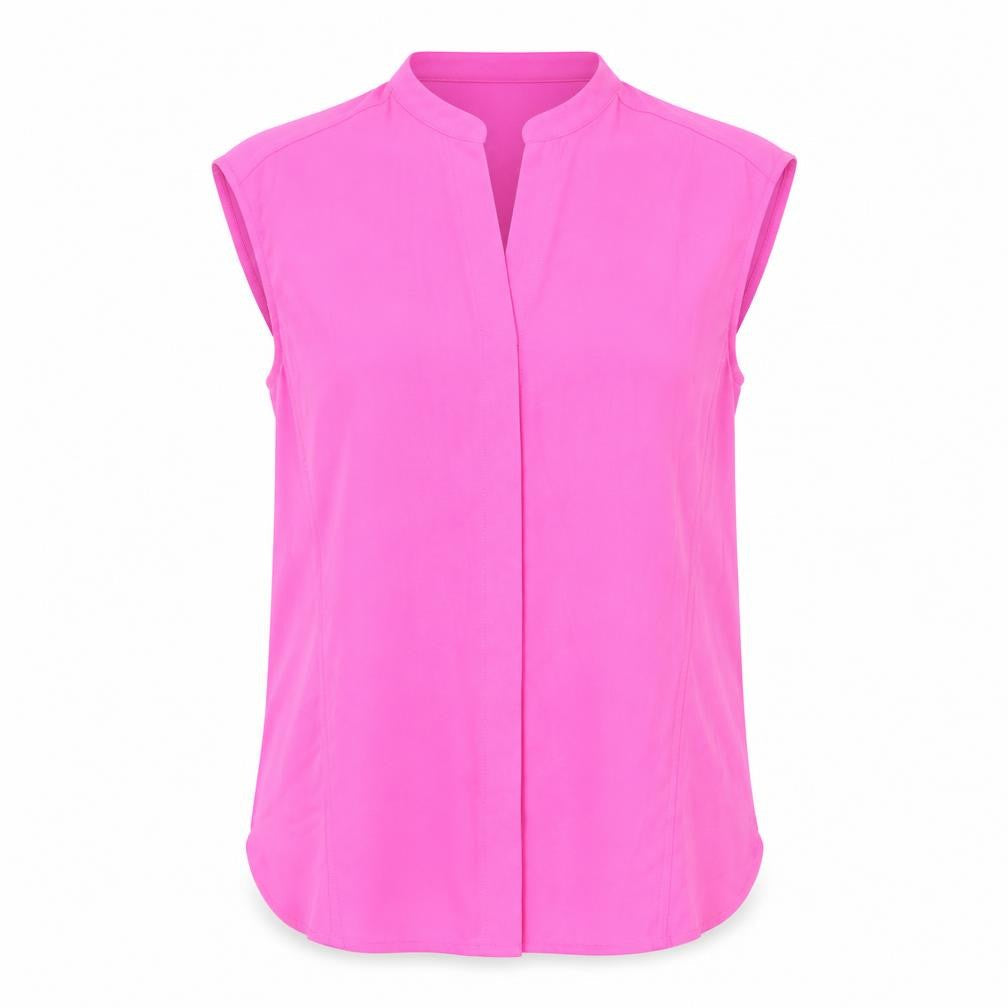Warehouse Womens Pink Polyester Basic Blouse Size 8 V-Neck