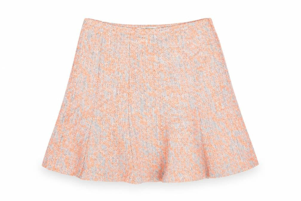 Marks & Spencer Womens Orange Polyester Skater Skirt Size 8 Zip