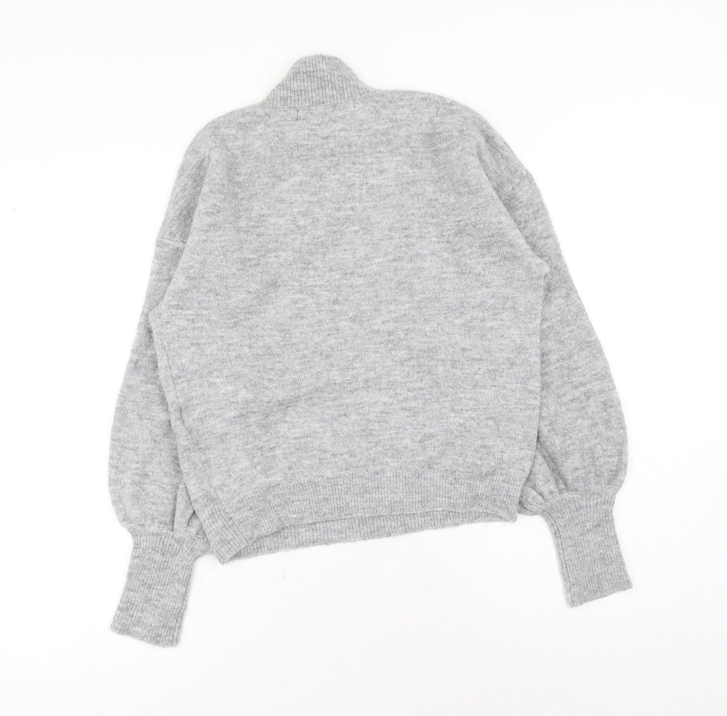 VERO MODA Womens Grey High Neck Polyester Pullover Jumper Size XS