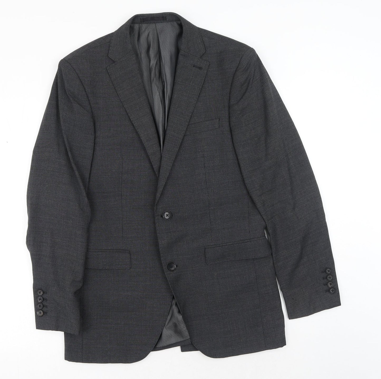 NEXT Mens Grey Polyester Jacket Blazer Size 38 Regular