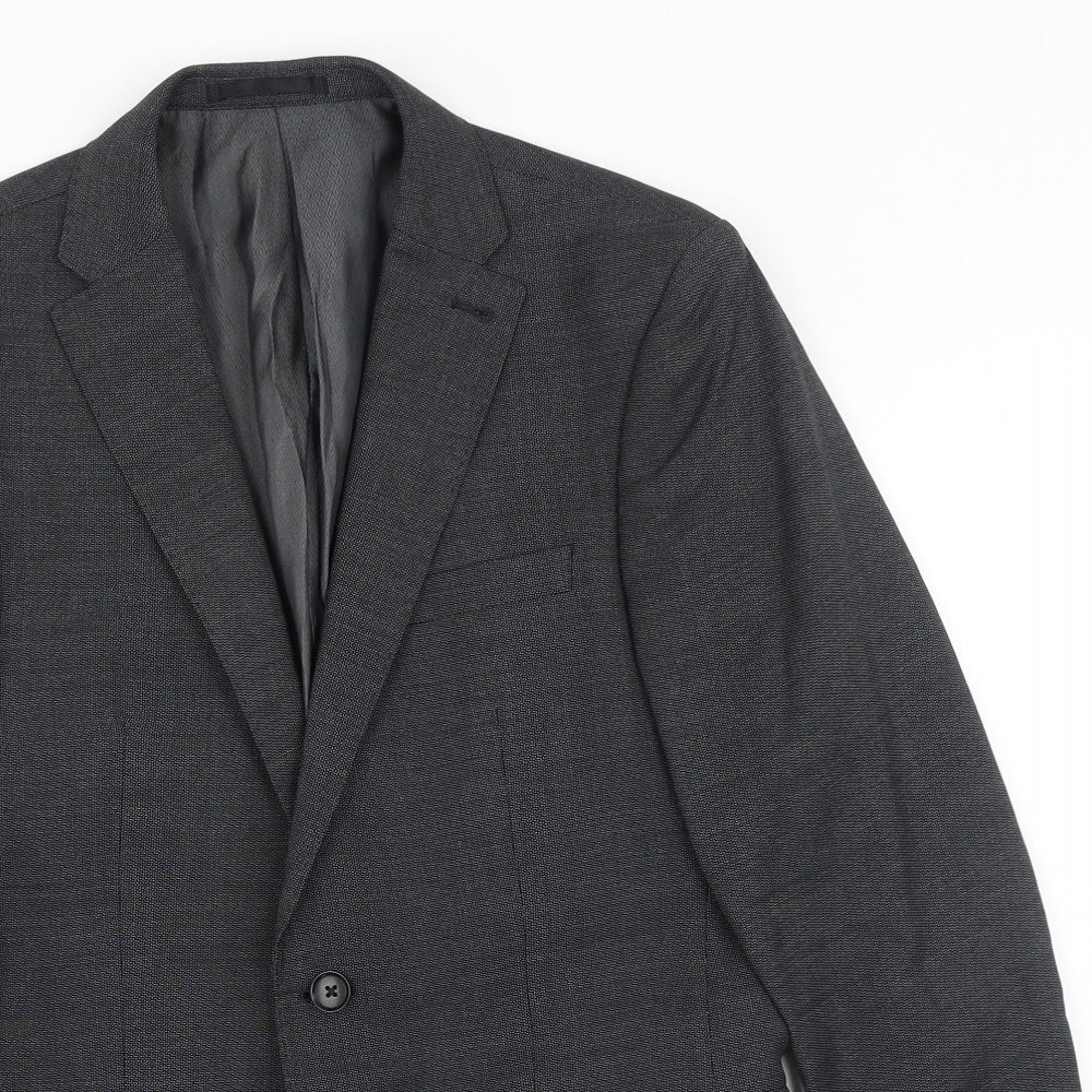 NEXT Mens Grey Polyester Jacket Blazer Size 38 Regular