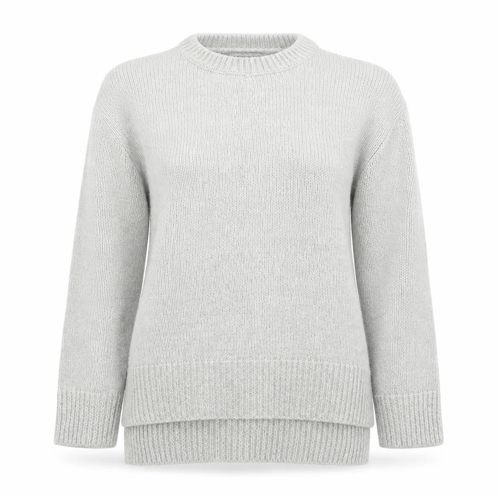 New Look Womens Grey Round Neck Acrylic Pullover Jumper Size S