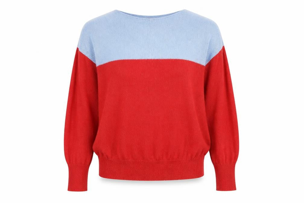 Louche Womens Red Round Neck Acrylic Pullover Jumper Size L