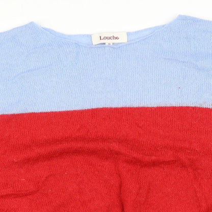 Louche Womens Red Round Neck Acrylic Pullover Jumper Size L