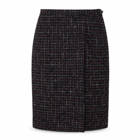 LUCIA Womens Black Plaid Cotton Straight & Pencil Skirt Size 14 Zip