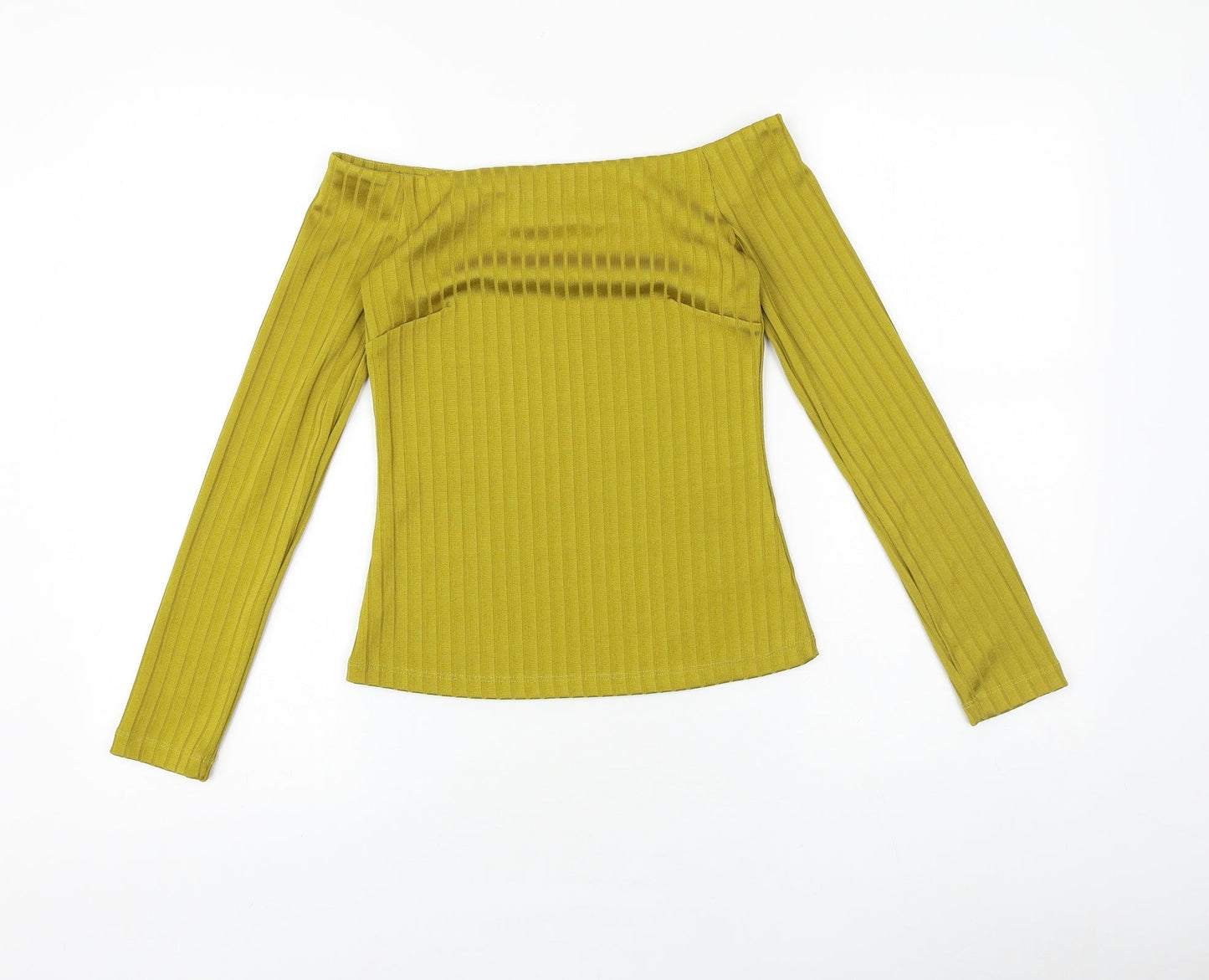 NEXT Womens Gold Viscose Basic Blouse Size 6 Off the Shoulder