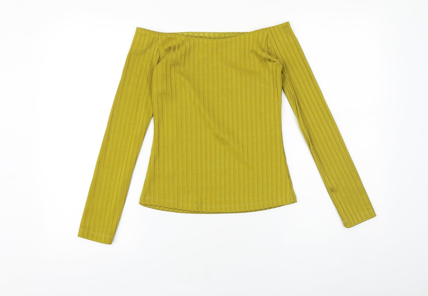 NEXT Womens Gold Viscose Basic Blouse Size 6 Off the Shoulder
