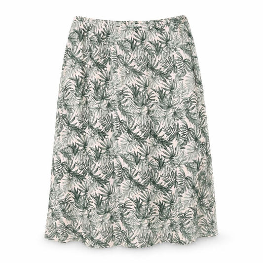 Preworn Womens Green Floral Viscose Swing Skirt Size 30 in