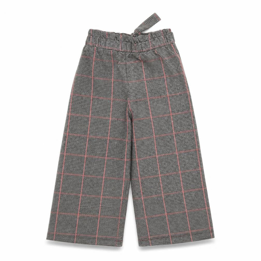TU Girls Black Plaid Viscose Jogger Trousers Size 9 Months Regular Tie - Wide Leg