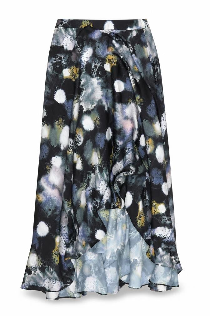 ASOS Womens Blue Geometric Polyester Swing Skirt Size 10 Zip