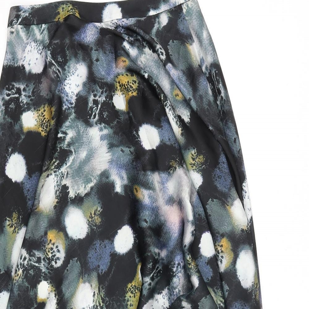 ASOS Womens Blue Geometric Polyester Swing Skirt Size 10 Zip