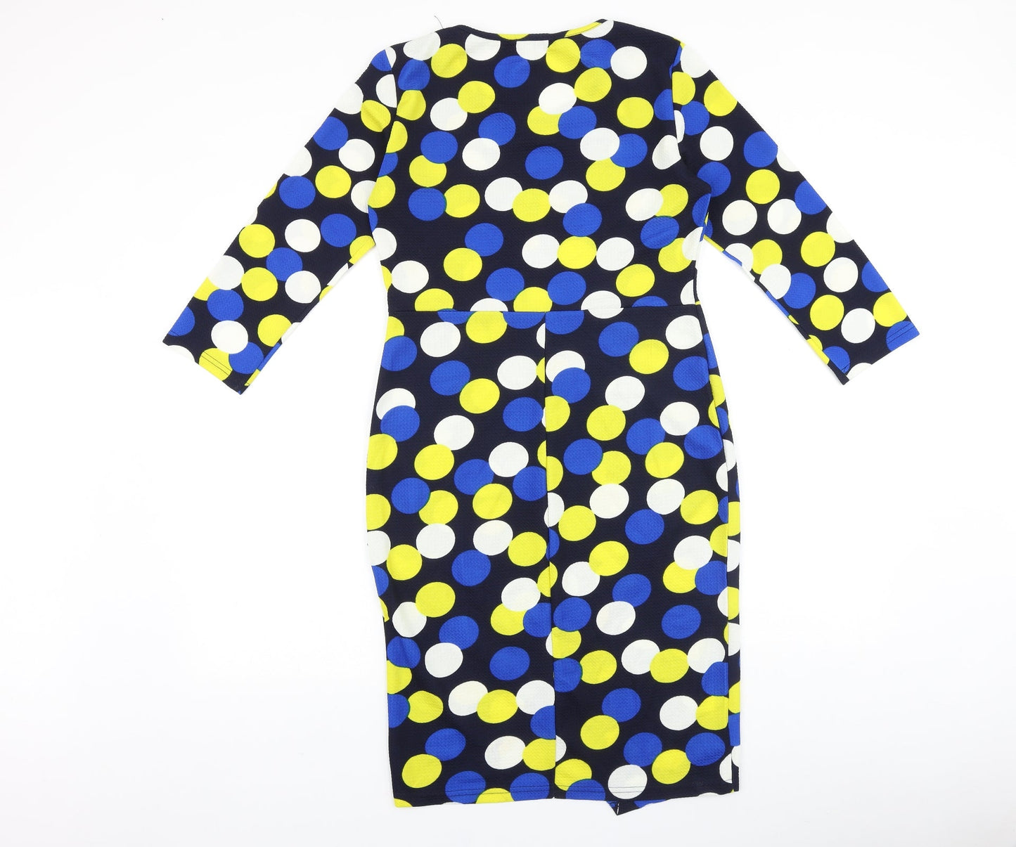Collection London Womens Multicoloured Geometric Viscose Bodycon Size 12 Boat Neck Pullover