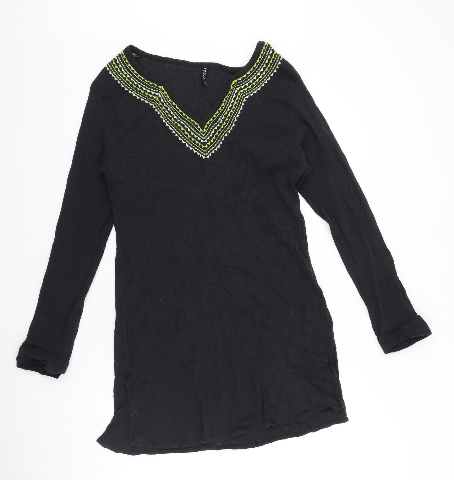 BHS Womens Black Polyester Tunic Blouse Size XL V-Neck