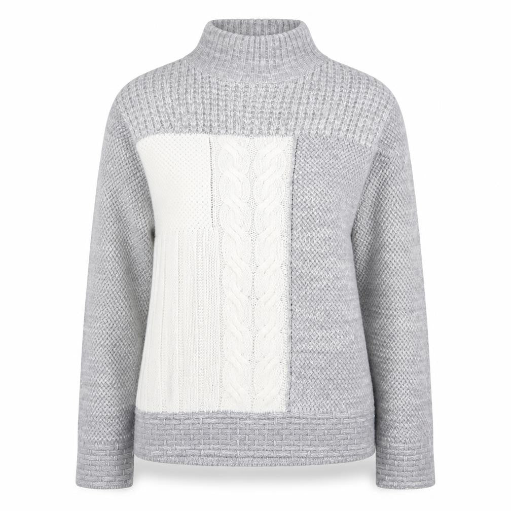 Damart Womens Grey High Neck Acrylic Pullover Jumper Size L