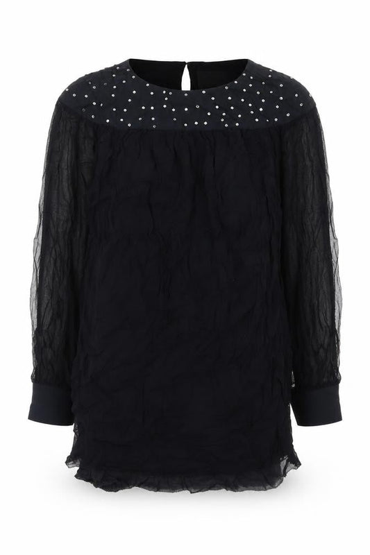 Womens Black Silk A-Line Size 8 Round Neck Hook & Eye