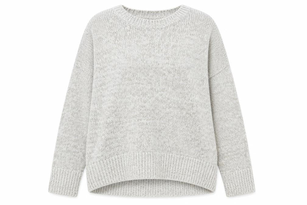 New Look Womens Grey Round Neck Acrylic Pullover Jumper Size M