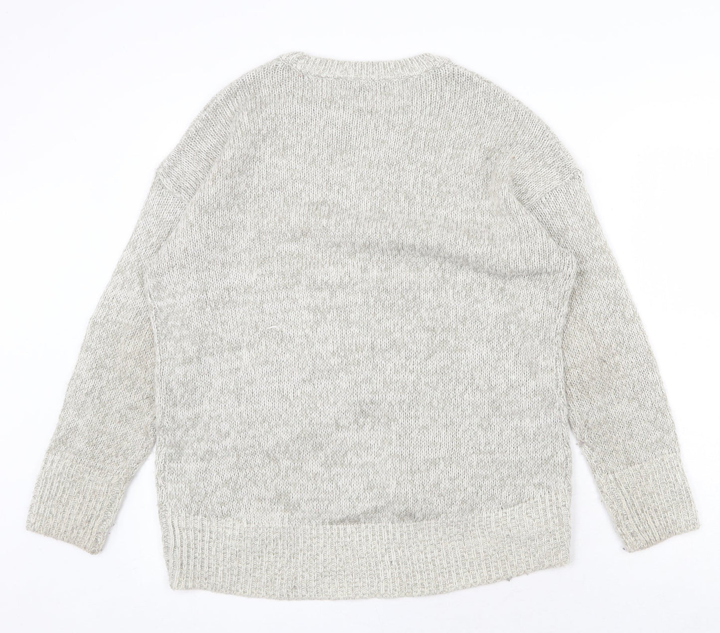 New Look Womens Grey Round Neck Acrylic Pullover Jumper Size M