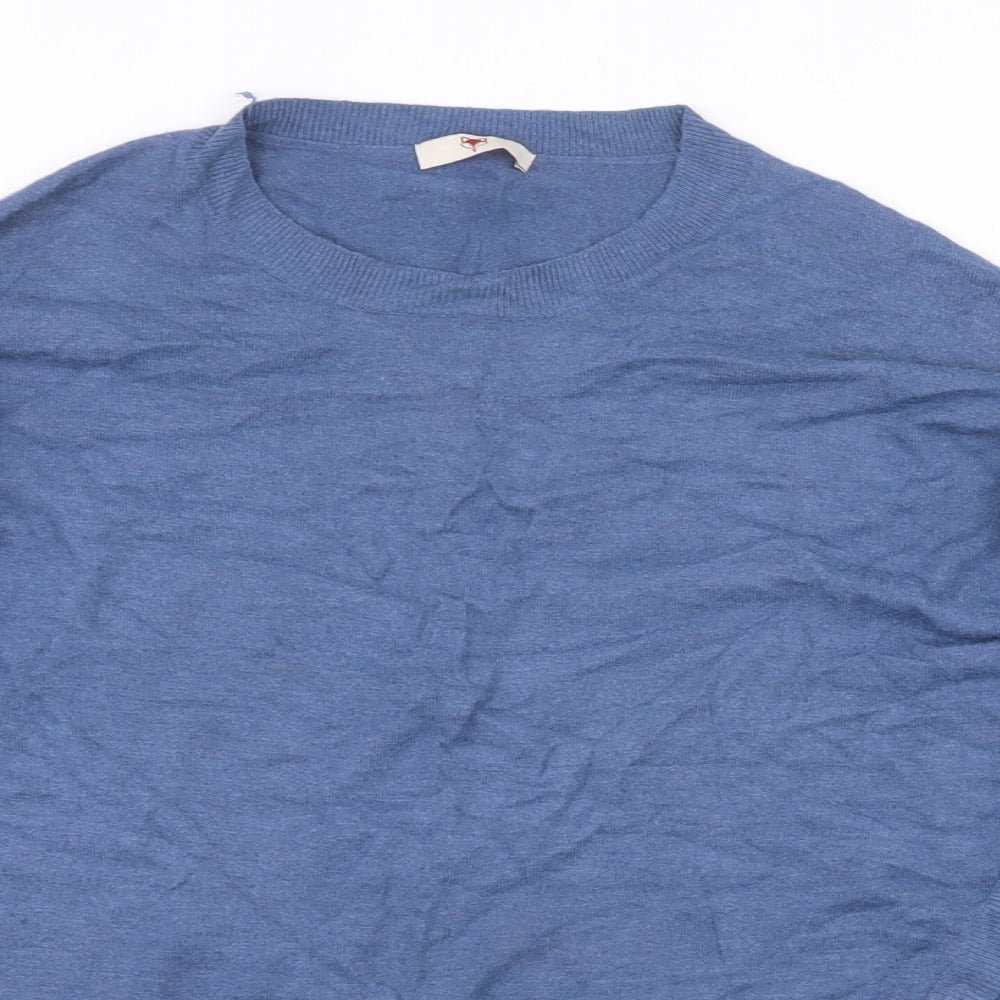 Preworn Womens Blue Scoop Neck Viscose Pullover Jumper Size L