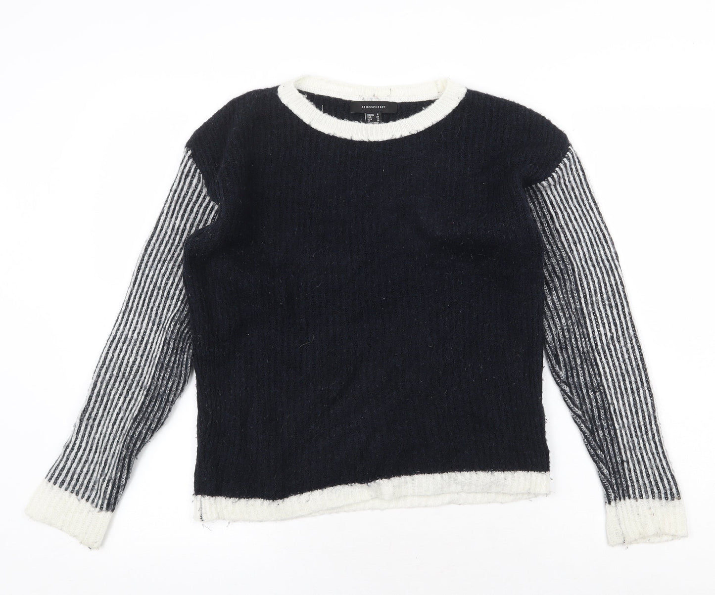 Atmosphere Womens Blue Round Neck Acrylic Pullover Jumper Size 6