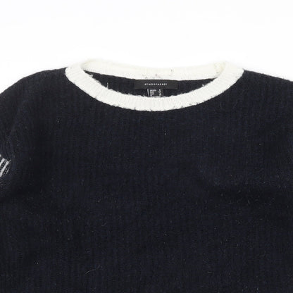 Atmosphere Womens Blue Round Neck Acrylic Pullover Jumper Size 6