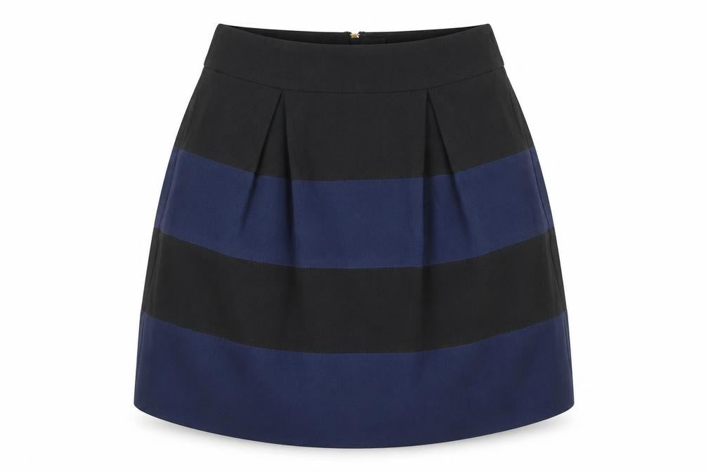 Kookai Womens Blue Polyester Tulip Skirt Size 8 Zip - Colourblock