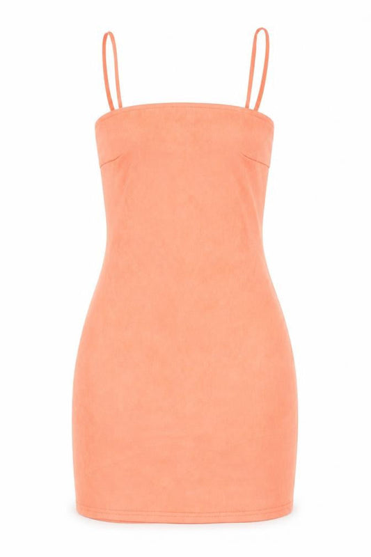 In the Style Womens Orange Polyester Slip Dress Size 8 Square Neck Tie