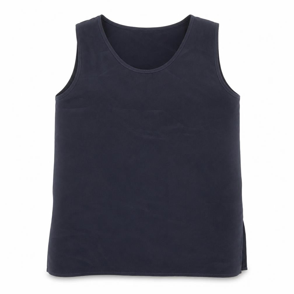Elsie Womens Blue Polyester Basic Tank Size 10 Round Neck