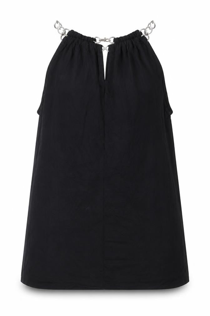 Cable & Gauge Womens Black Viscose Basic Tank Size M Round Neck