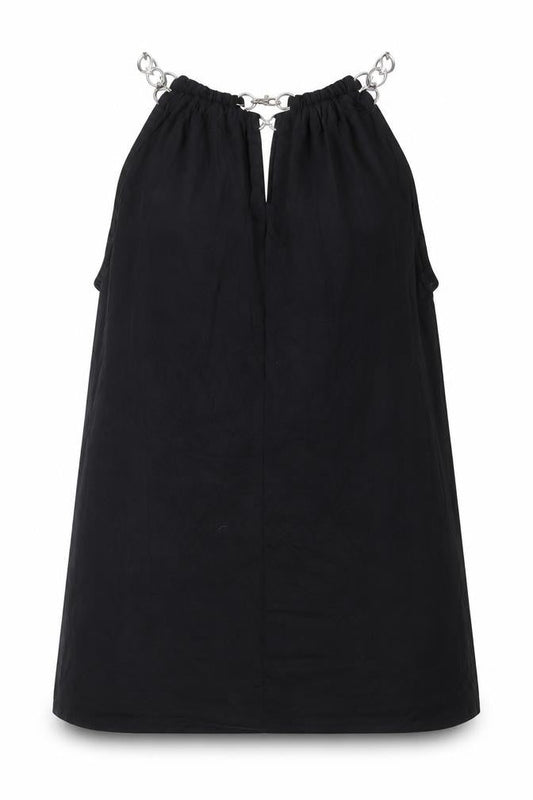 Cable & Gauge Womens Black Viscose Basic Tank Size M Round Neck