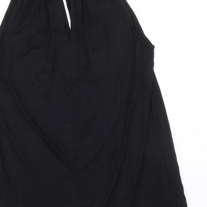 Cable & Gauge Womens Black Viscose Basic Tank Size M Round Neck