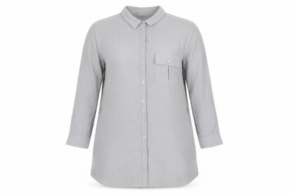 Topshop Womens Grey Viscose Shirt Dress Size 8 Collared Button