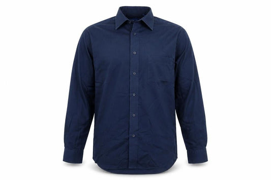 Peter England Mens Blue Cotton Button-Up Size 16.5 Collared Button