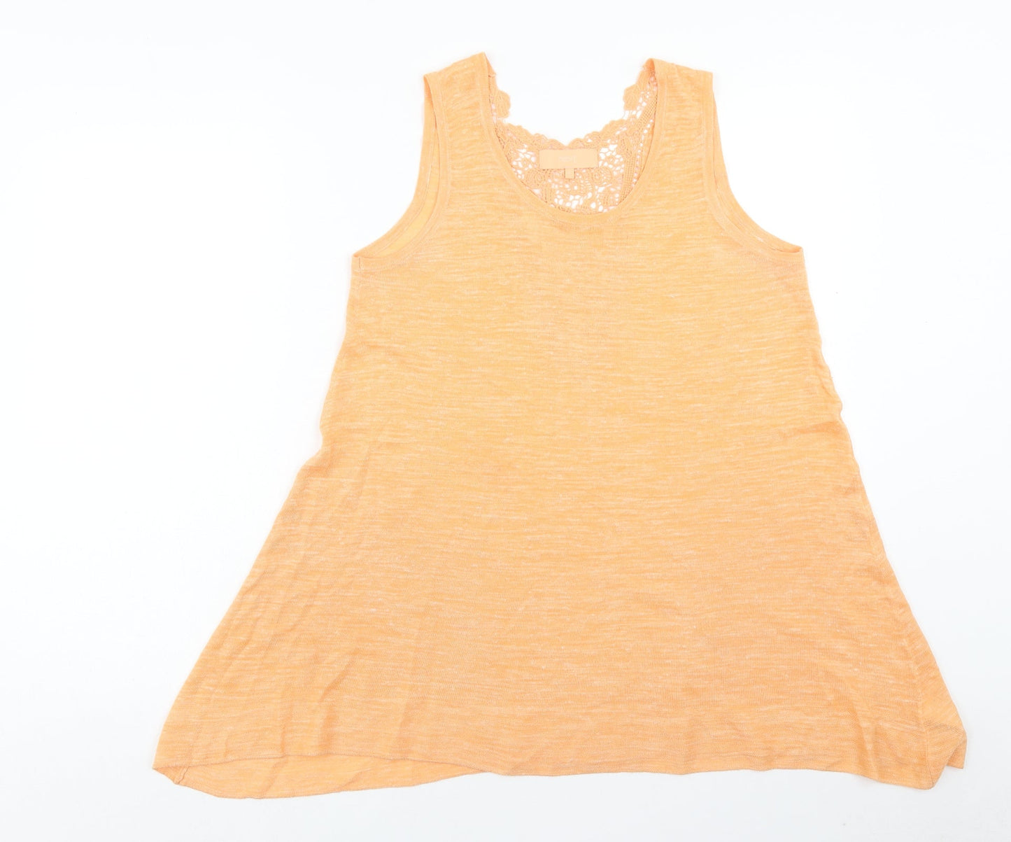 NEXT Womens Orange Acrylic Basic Tank Size 10 Round Neck
