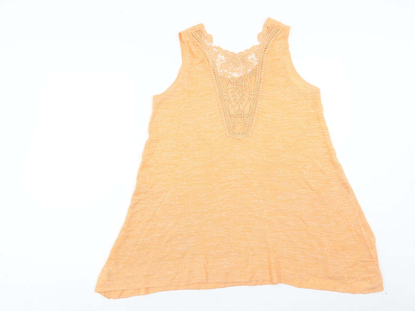 NEXT Womens Orange Acrylic Basic Tank Size 10 Round Neck