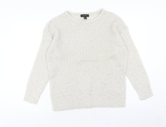 Atmosphere Womens Beige Round Neck Acrylic Pullover Jumper Size 14