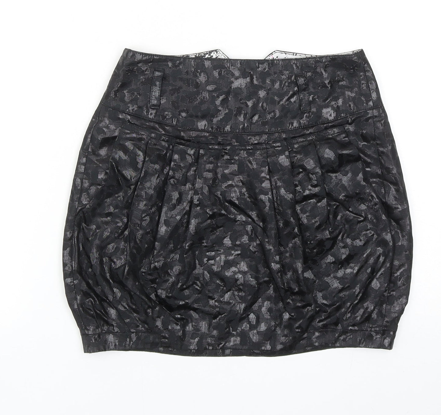 River Island Womens Black Geometric Polyester Tulip Skirt Size 6 Zip