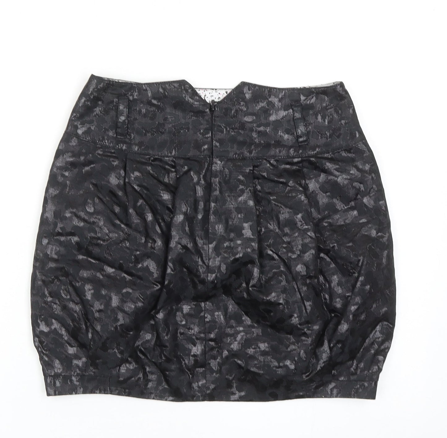 River Island Womens Black Geometric Polyester Tulip Skirt Size 6 Zip