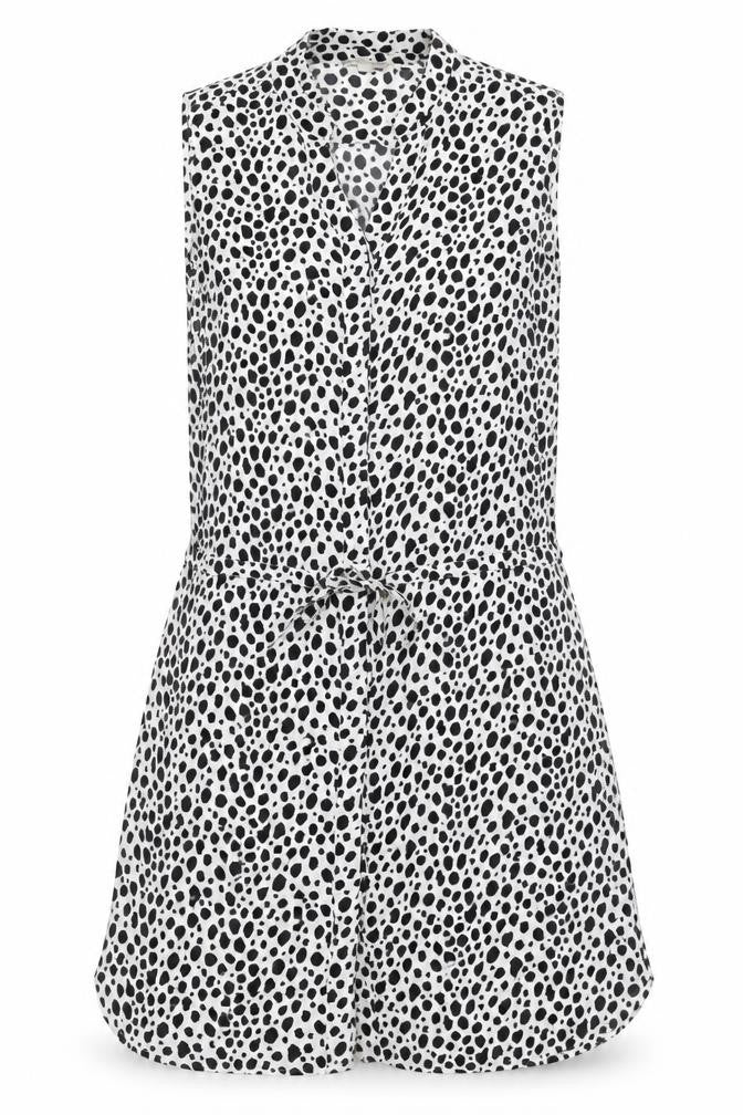 Target Collection Womens Black Geometric Viscose A-Line Size 10 V-Neck Button